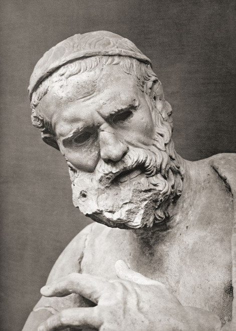 Bust of Pindar, c. 522 - c. 443 BC.  Ancient Greek lyric poet. Poster Print by Ken Welsh (12 x 16)