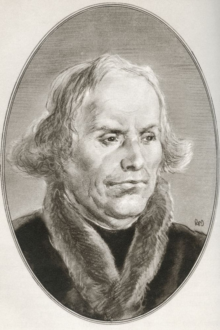 Martin Luther, 1483 - 1546.  German professor of theology, composer, priest and monk.  Illustration by Gordon Ross, American artist and illustrator (1873-1946), from Living Biographies of Religious Leaders. Poster Print by Ken Welsh (11 x 17)