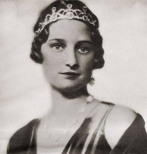 Astrid of Sweden, 1905 - 1935. Queen of the Belgians as the first wife of King Leopold III.  From These Tremendous Years, published 1938. Poster Print by Ken Welsh (13 x 14)