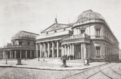 The Solis Theatre, Montevideo, Uruguay, seen here in the 19th century.  From La Ilustracion Artistica, published 1887. Poster Print by Ken Welsh (17 x 11)