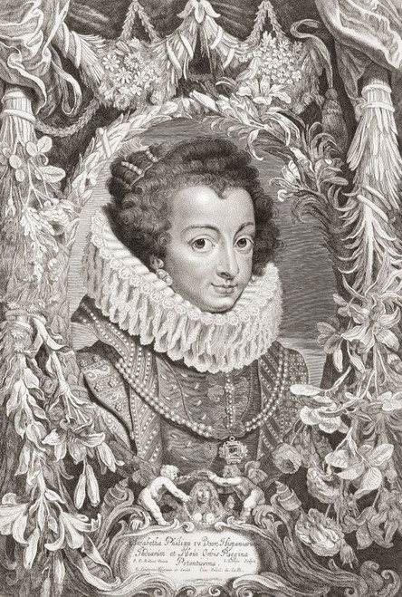 Elisabeth of France or Isabel of Bourbon, 1602 - 1644.  French born Queen Consort of Spain and Portugal as the first wife of King Philip IV of Spain Poster Print by Ken Welsh (12 x 18)