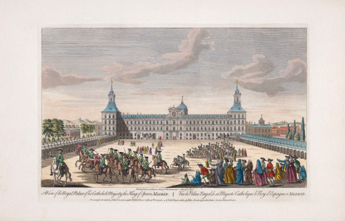 A view of the Royal Palace of his catholick majesty the king of Spain, Madrid.  After an anonymous 18th century work.  Later colourization. Poster Print by Ken Welsh (20 x 13) A view of the Royal Palace of his catholick majesty the king of Spain, Madrid.  After an anonymous 18th century work.  Later colourization. Poster Print by Ken Welsh (20 x 13)