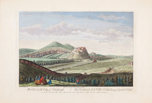 West view of the city of Edinburgh.  After a work dated 1753 by Paul Sandby.   Later colourization.  Edinburgh, Scotland. Poster Print by Ken Welsh (20 x 13)