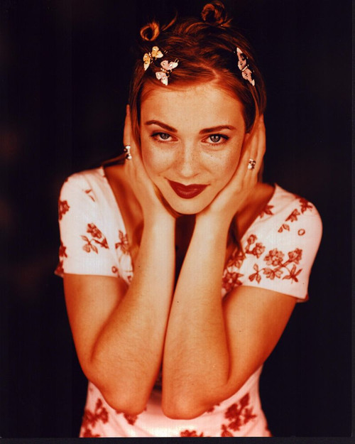 Melissa Joan Hart In Pink Floral Shirt And Butterfly Hair Clips Photo Print (8 x 10)