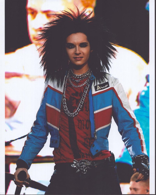Bill Kaulitz In Blue And Red Jacket On Stage Photo Print (8 x 10)