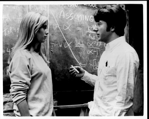 Susan George And Dustin Hoffman In Front Of Chalkboard In Straw Dogs Black And White Photo Print (8 x 10)