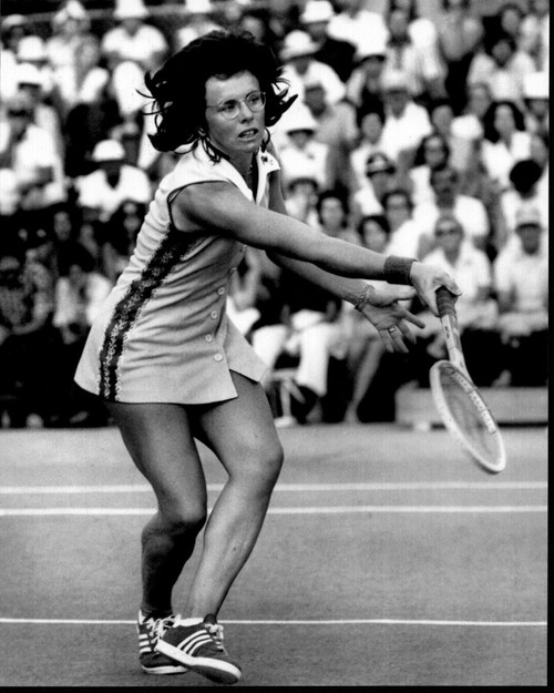 Billie Jean King Playing Tennis Black And White Photo Print (8 x 10)
