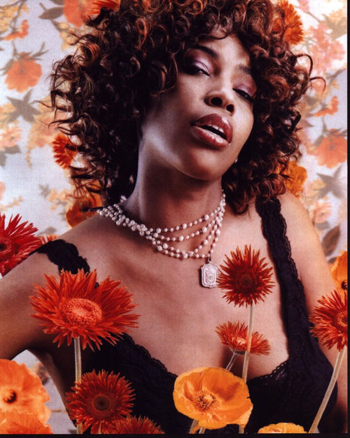 Macy Gray With Orange And Yellow Flowers Photo Print (8 x 10)