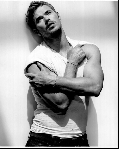 Kellan Lutz Holding Arms Black And White Photo Print