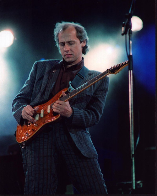 Mark Knopfler Playing Guitar In Striped Suit Photo Print (8 x 10)