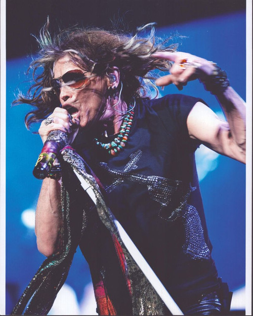Steven Tyler Singing In Bedazzled Gun Shirt Photo Print (8 x 10)