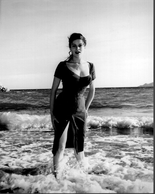Luciana Paluzzi Wearing Dress In Ocean Black And White Photo Print