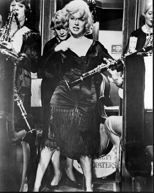Tony Curtis, Jack Lemmon And Marilyn Monroe In Some Like It Hot Black And White Photo Print