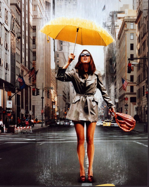 Jennifer Aniston Under Yellow Umbrella For Picture Perfect Photo Print (8 x 10)