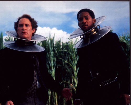 Kevin Kline And Will Smith Wearing Metal Collars In Wild Wild West Photo Print