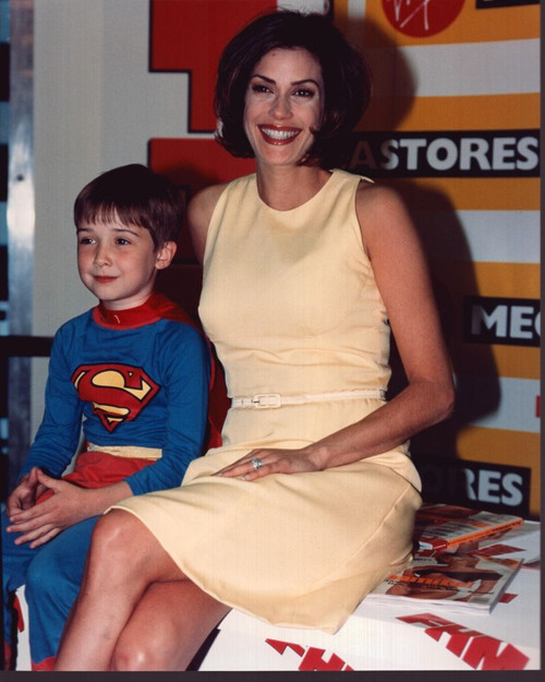 Teri Hatcher With Boy In Superman Costume Photo Print