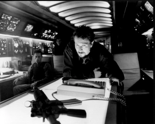 Gary Oldman In Air Force One Black And White Photo Print