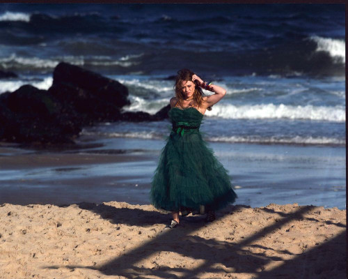 Hilary Duff In Green Dress On Beach In  According To Greta Photo Print