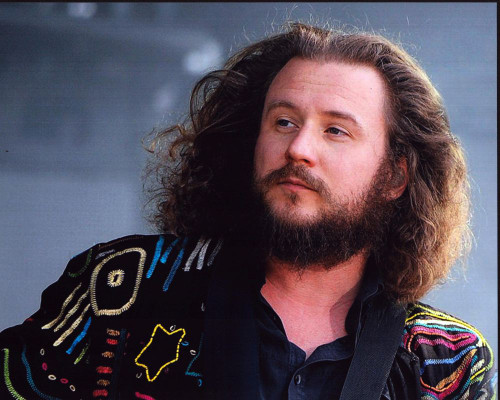 Jim James Closeup In Multi Colored Jacket Photo Print