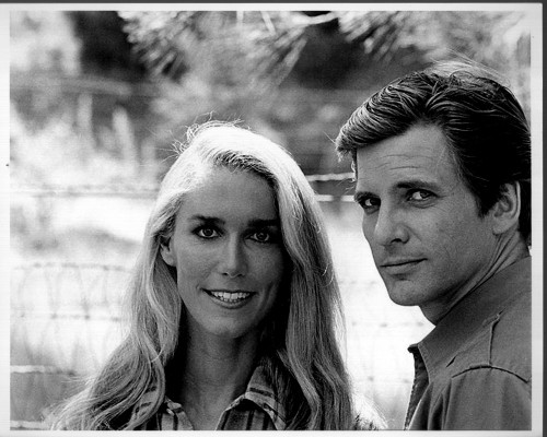 Tracy Brooks Swope And Dirk Benedict In The A-Team Black And White Photo Print
