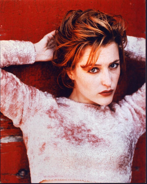 Gillian Anderson In Pink Fuzzy Sweater Photo Print