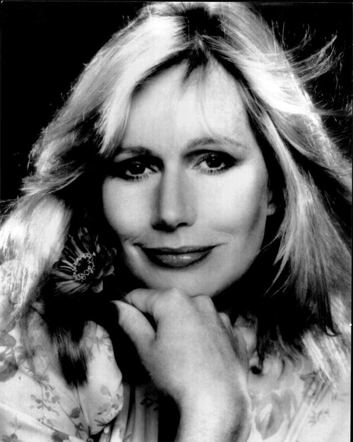 Sally Kellerman Headshot Holding Flower Black And White Photo Print