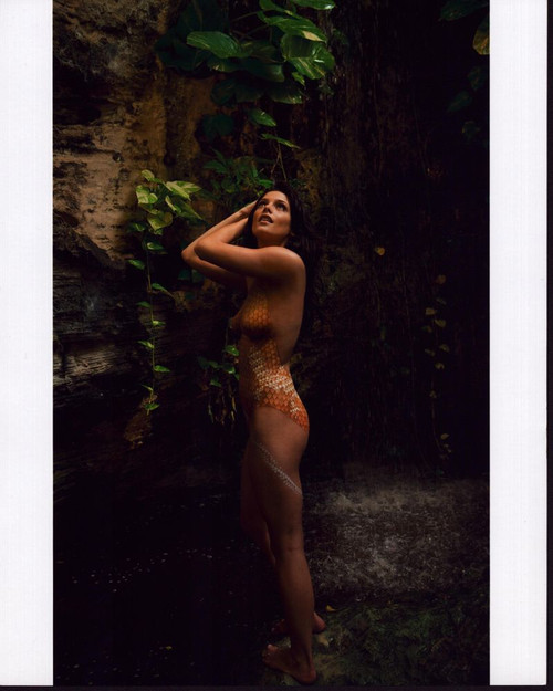 Ashley Greene In Orange Swimsuit Photo Print