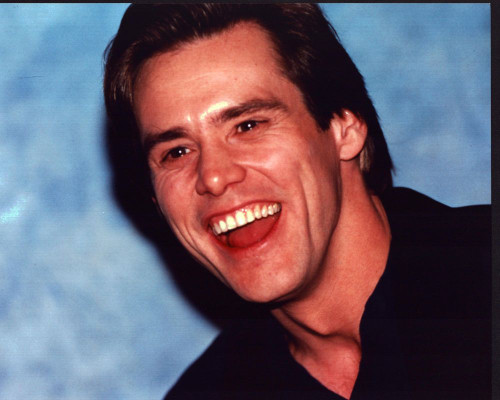 Jim Carrey Laughing Blue Background Photo Print (8 x 10)