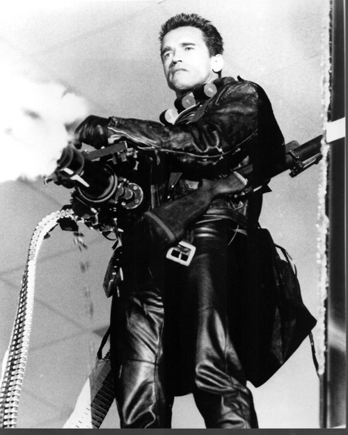 Arnold Schwarzenegger Shooting Machine Gun In Terminator 2: Judgment Day Photo Print