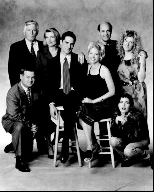 Dharma & Greg Cast Black And White Photo Print