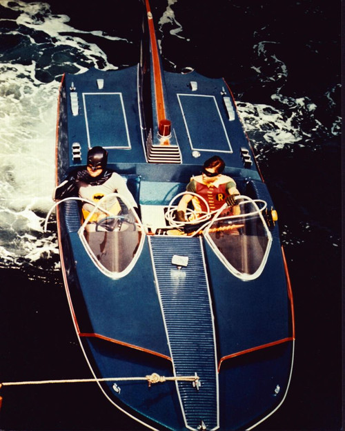 Burt Ward And Adam West In The Batboat For Batman Photo Print