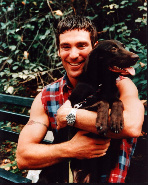 Michael Weiss In Plaid Shirt Holding Puppy Photo Print (8 x 10)