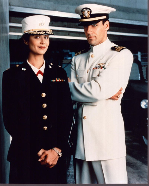 Catherine Bell And David James Elliott Wearing Uniforms In Jag Photo Print