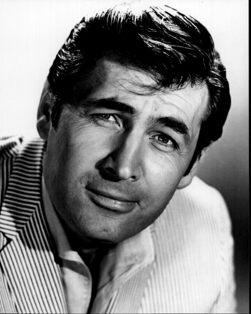 Fess Parker Headshot In Striped Blazer Black And White Photo Print (8 x 10)