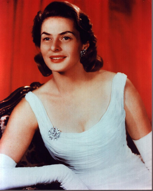Ingrid Bergman In White Dress With Long Gloves Photo Print (8 x 10)