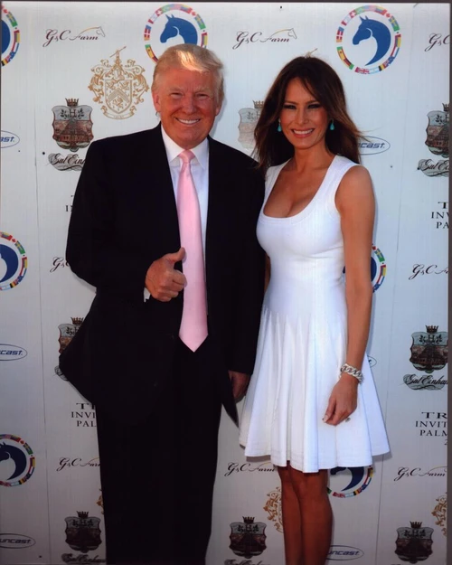 Donald Trump Giving Thumbs Up With Melania Trump Photo Print