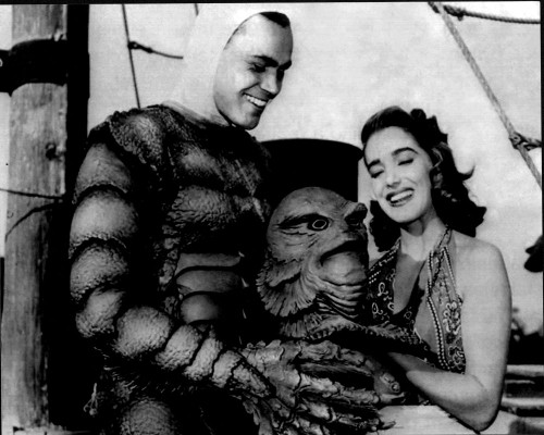 Ben Chapman And Julie Adams Laughing On Set Creature From The Black Lagoon Black And White Photo Print (8 x 10)
