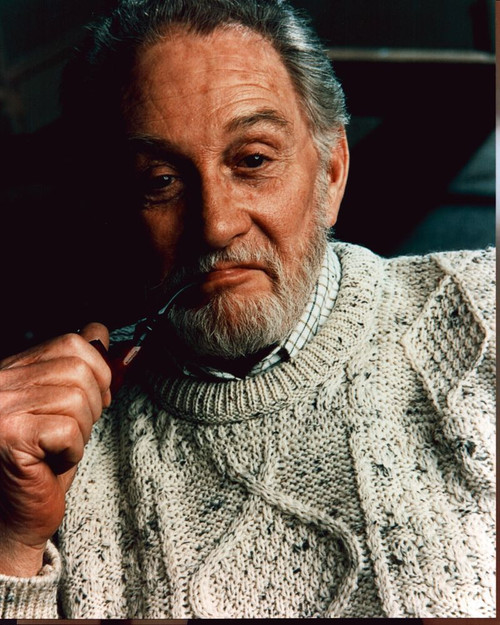 Roy Dotrice With Pipe In Cable Knit Sweater Photo Print (8 x 10)