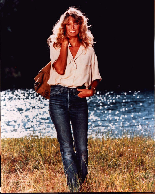 Farrah Fawcett Walking In Field Near Stream Photo Print (8 x 10)