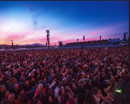 Sunset View Of Crowd At Desert Trip Concert Photo Print