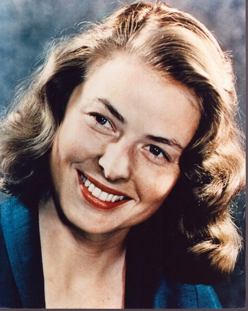 Ingrid Bergman Smiling In Blue Top Photo Print