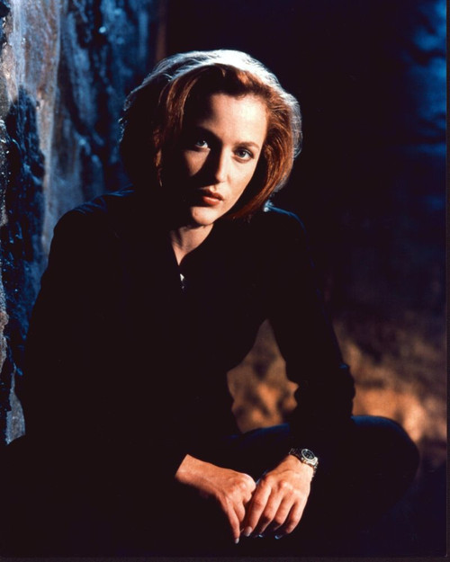 Gillian Anderson Crouching In Black Photo Print