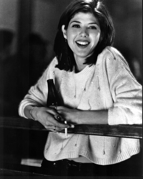 Marisa Tomei With Cigarette And Beer Black And White Photo Print