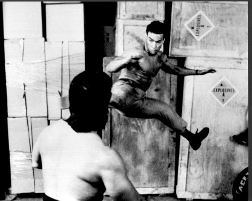 Jean-Claude Van Damme Fighting In Double Impact Black And White Photo Print (8 x 10)