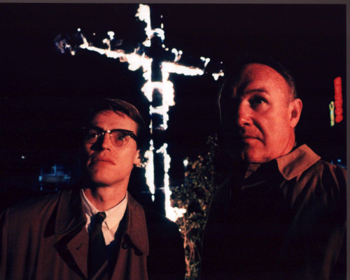 Willem Dafoe And Gene Hackman And Burning Cross In Mississippi Burning Photo Print (8 x 10)