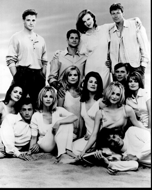 Melrose Place Cast On Beach Black And White Photo Print (8 x 10)