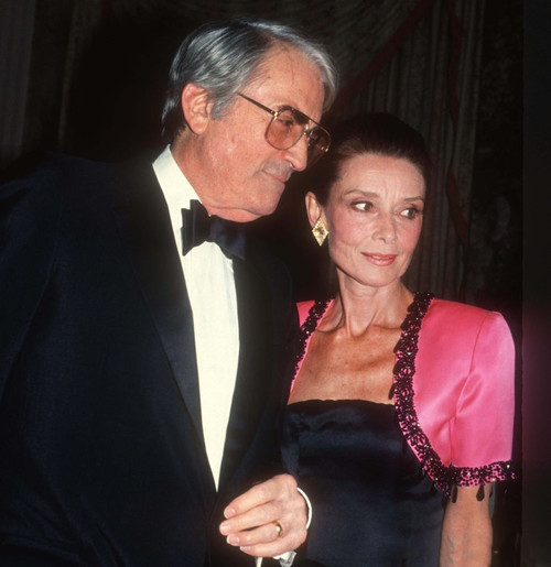 Gregory Peck, Audrey Hepburn 1982. Photo by Adam Scull (Peck Hepburn4127) Poster