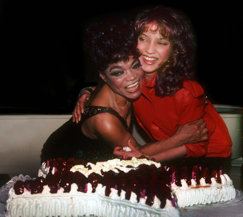 Eartha Kitt and daughter Kit McDonald 1982. Photo by Adam Scull (Eartha Kitt4457) Poster
