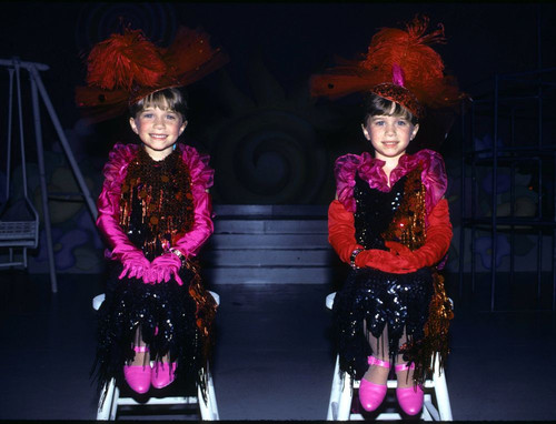 The Olsen Twins (Mary-Kate and Ashley Olsen) on the set of the taping of their Video, Hollywood, CA, 1993. *EXCLUSIVE* ph: Ron Wolfson / (Olsen Twins 16) Poster