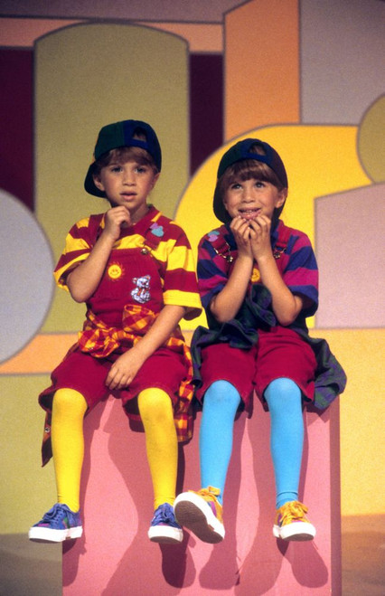 The Olsen Twins (Mary-Kate and Ashley Olsen) on the set of the taping of their Video, Hollywood, CA, 1993. *EXCLUSIVE* ph: Ron Wolfson / (Olsen Twins 26) Poster